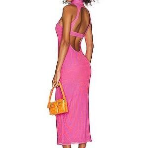 AFRM Serenity Midi Dress in Pink Zebra